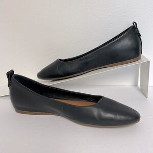 Lucky Brand Canison Leather Women’s Size 9 Black Almond Toe Slip-On Flats